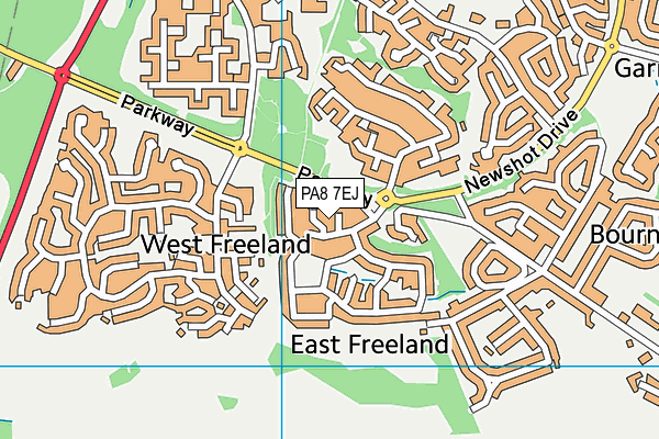 PA8 7EJ map - OS VectorMap District (Ordnance Survey)