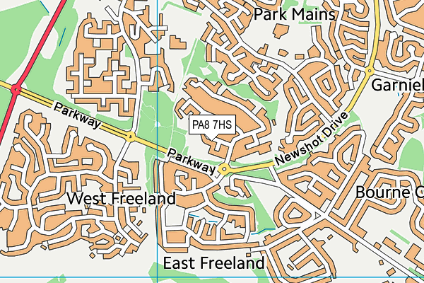PA8 7HS map - OS VectorMap District (Ordnance Survey)
