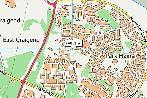 PA8 7HW map - OS VectorMap District (Ordnance Survey)