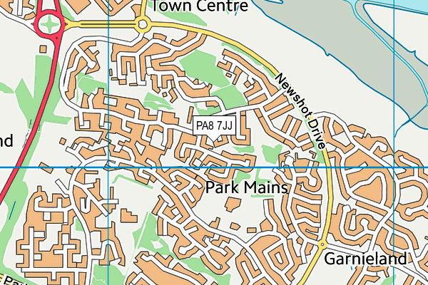 PA8 7JJ map - OS VectorMap District (Ordnance Survey)