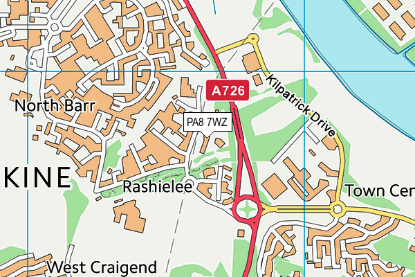 PA8 7WZ map - OS VectorMap District (Ordnance Survey)