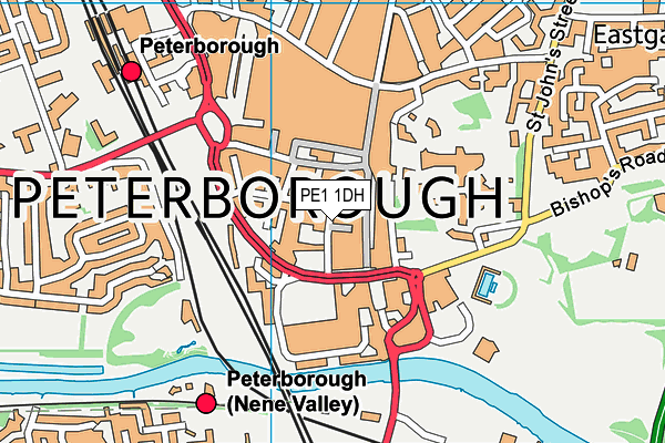 The Fitness Zone For Women (Peterborough) map (PE1 1DH) - OS VectorMap District (Ordnance Survey)