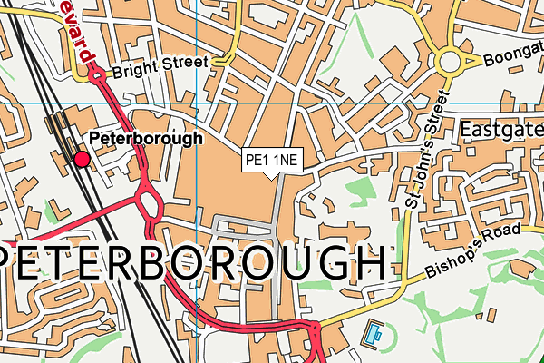 PE1 1NE map - OS VectorMap District (Ordnance Survey)