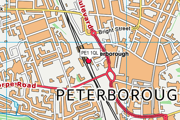 PE1 1QL map - OS VectorMap District (Ordnance Survey)
