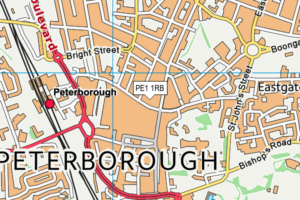 PE1 1RB map - OS VectorMap District (Ordnance Survey)