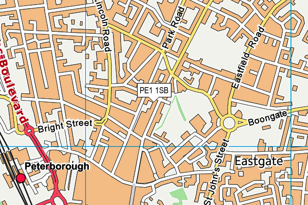 PE1 1SB map - OS VectorMap District (Ordnance Survey)