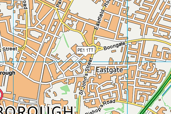 PE1 1TT map - OS VectorMap District (Ordnance Survey)