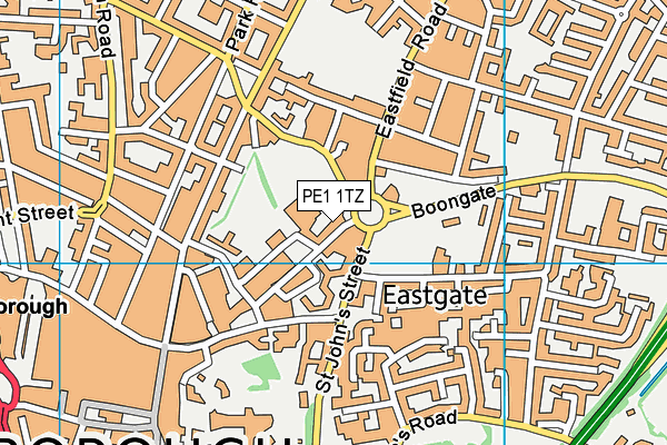 PE1 1TZ map - OS VectorMap District (Ordnance Survey)