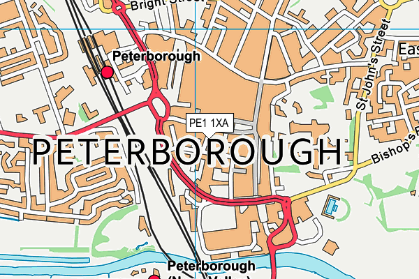 PE1 1XA map - OS VectorMap District (Ordnance Survey)