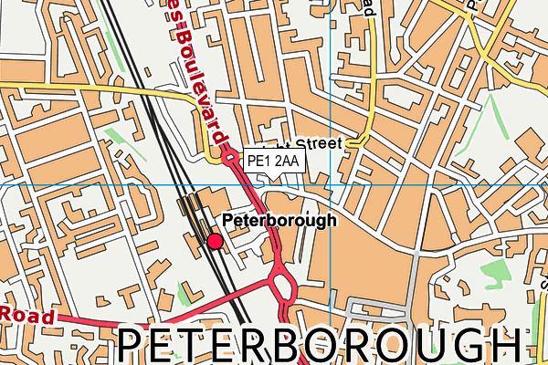 PE1 2AA map - OS VectorMap District (Ordnance Survey)