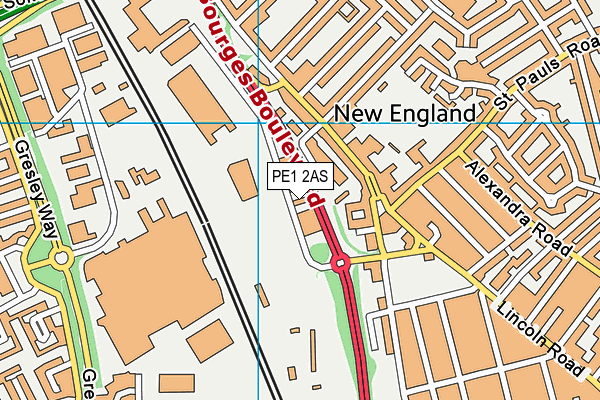 PE1 2AS map - OS VectorMap District (Ordnance Survey)