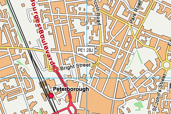 PE1 2BJ map - OS VectorMap District (Ordnance Survey)