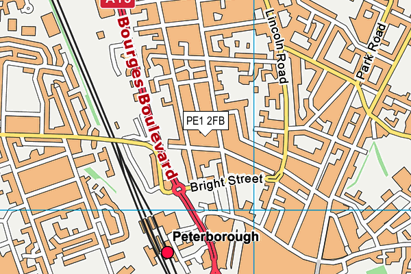 PE1 2FB map - OS VectorMap District (Ordnance Survey)