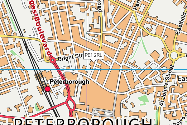 PE1 2RL map - OS VectorMap District (Ordnance Survey)