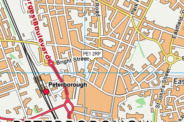 PE1 2RP map - OS VectorMap District (Ordnance Survey)