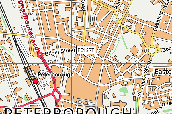 PE1 2RT map - OS VectorMap District (Ordnance Survey)