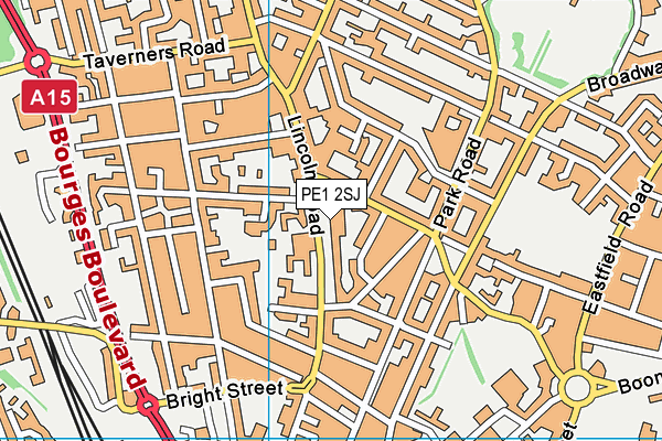 PE1 2SJ map - OS VectorMap District (Ordnance Survey)