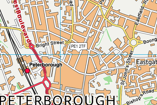 PE1 2TF map - OS VectorMap District (Ordnance Survey)