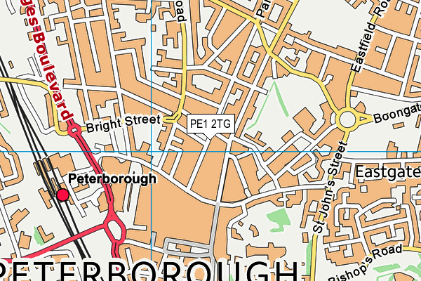 PE1 2TG map - OS VectorMap District (Ordnance Survey)