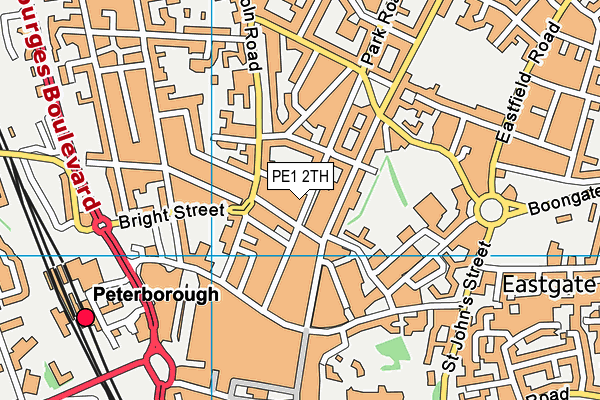 PE1 2TH map - OS VectorMap District (Ordnance Survey)