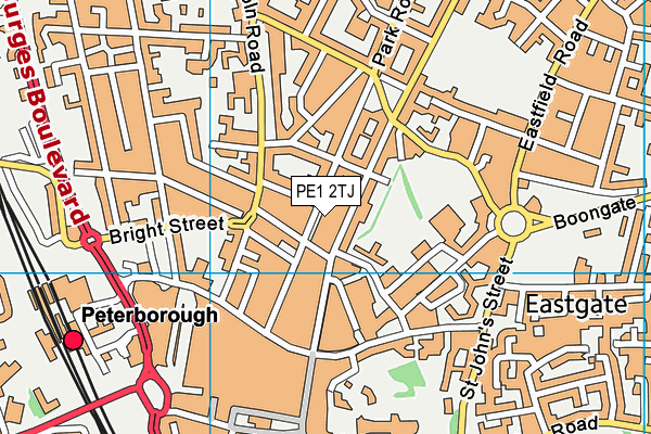 PE1 2TJ map - OS VectorMap District (Ordnance Survey)