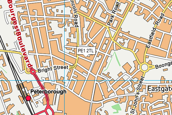 PE1 2TL map - OS VectorMap District (Ordnance Survey)