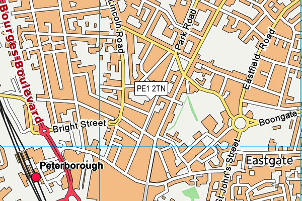 PE1 2TN map - OS VectorMap District (Ordnance Survey)