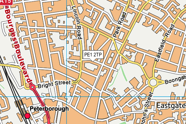 PE1 2TP map - OS VectorMap District (Ordnance Survey)