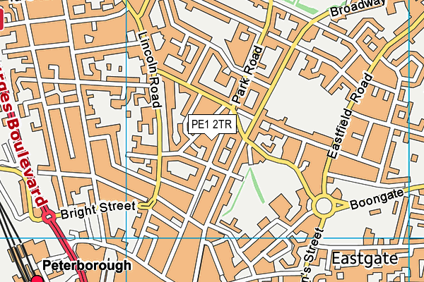 PE1 2TR map - OS VectorMap District (Ordnance Survey)