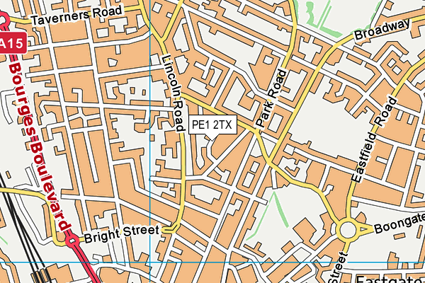 PE1 2TX map - OS VectorMap District (Ordnance Survey)