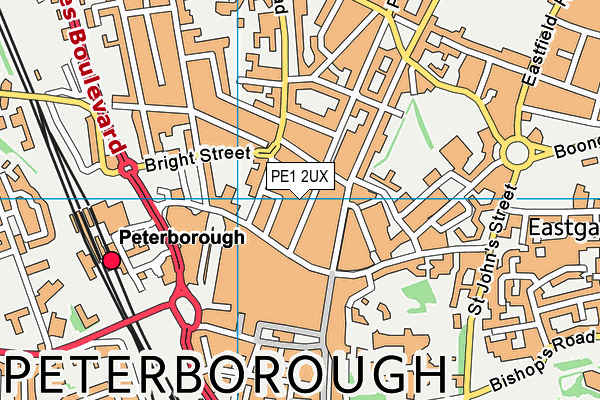 PE1 2UX map - OS VectorMap District (Ordnance Survey)