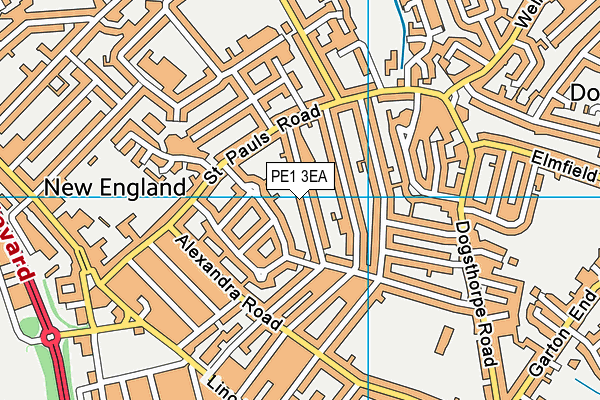 PE1 3EA map - OS VectorMap District (Ordnance Survey)