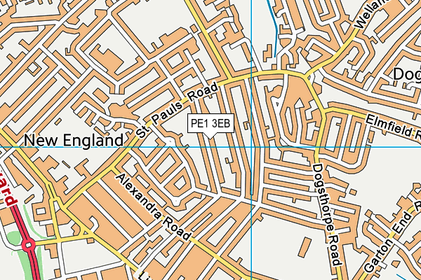 PE1 3EB map - OS VectorMap District (Ordnance Survey)