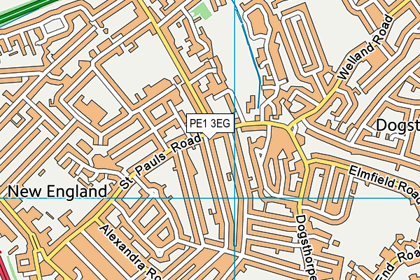 PE1 3EG map - OS VectorMap District (Ordnance Survey)