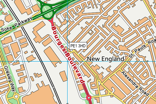 PE1 3HD map - OS VectorMap District (Ordnance Survey)