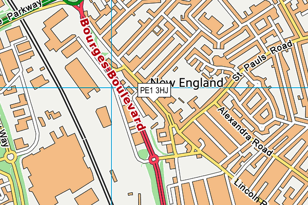 PE1 3HJ map - OS VectorMap District (Ordnance Survey)