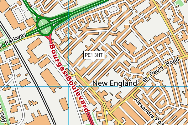 PE1 3HT map - OS VectorMap District (Ordnance Survey)