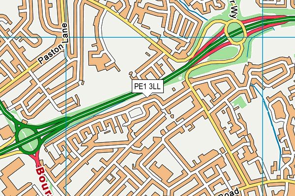 PE1 3LL map - OS VectorMap District (Ordnance Survey)