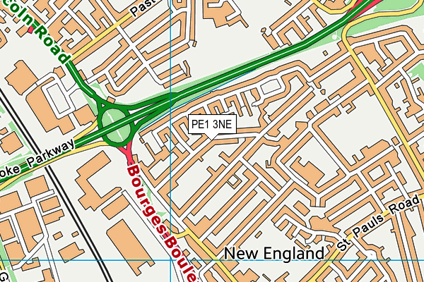 PE1 3NE map - OS VectorMap District (Ordnance Survey)