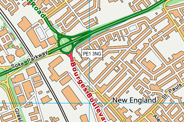 PE1 3NG map - OS VectorMap District (Ordnance Survey)