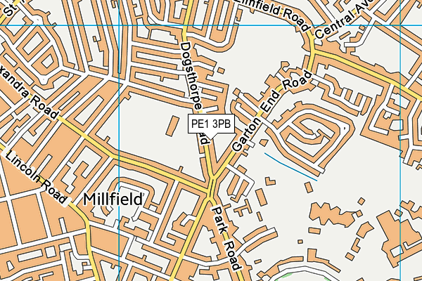 PE1 3PB map - OS VectorMap District (Ordnance Survey)