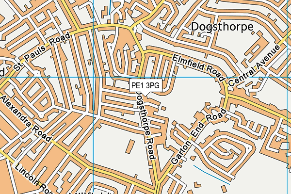 PE1 3PG map - OS VectorMap District (Ordnance Survey)