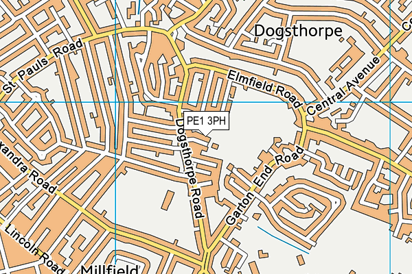 PE1 3PH map - OS VectorMap District (Ordnance Survey)