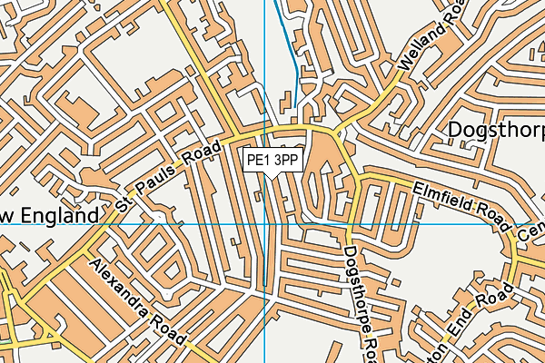 PE1 3PP map - OS VectorMap District (Ordnance Survey)