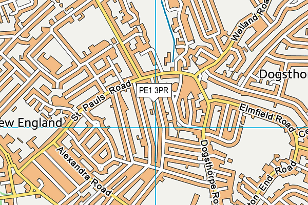 PE1 3PR map - OS VectorMap District (Ordnance Survey)