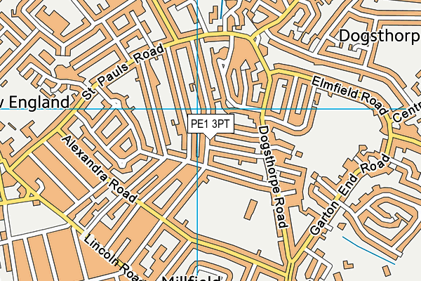 PE1 3PT map - OS VectorMap District (Ordnance Survey)
