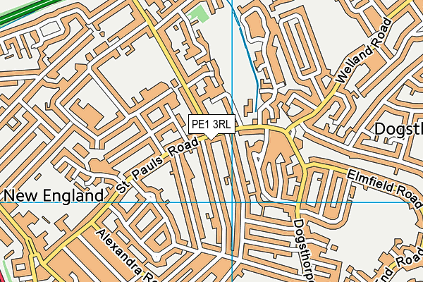 PE1 3RL map - OS VectorMap District (Ordnance Survey)