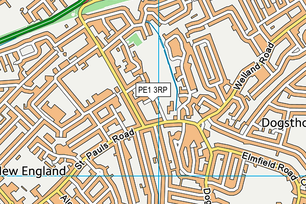 PE1 3RP map - OS VectorMap District (Ordnance Survey)