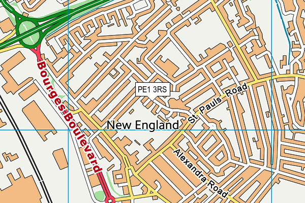 PE1 3RS map - OS VectorMap District (Ordnance Survey)