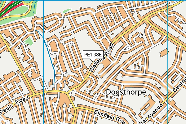 PE1 3SE map - OS VectorMap District (Ordnance Survey)